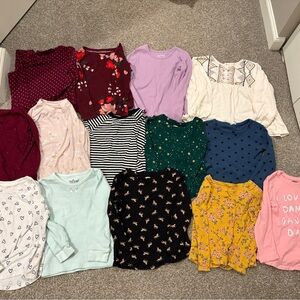 Cat & Jack,Old Navy& other Long Sleeve Tees - Floral, Striped, and Solid Designs